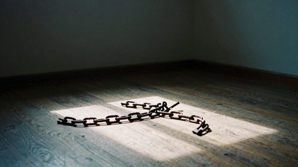 Illustration evoking the mood of sudden deliverance from addiction — not a depiction of any reported event.