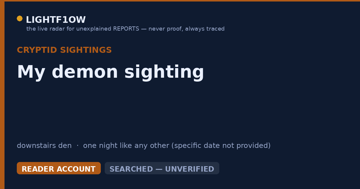 My demon sighting