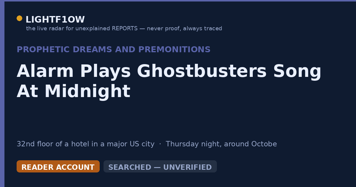 Alarm Plays Ghostbusters Song At Midnight