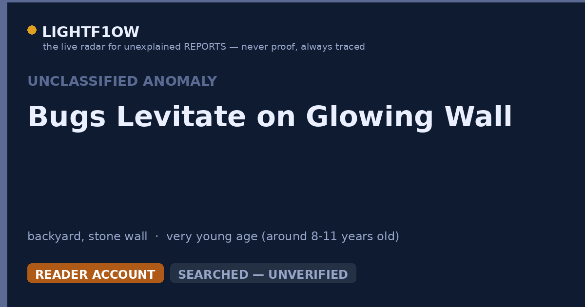 Bugs Levitate on Glowing Wall