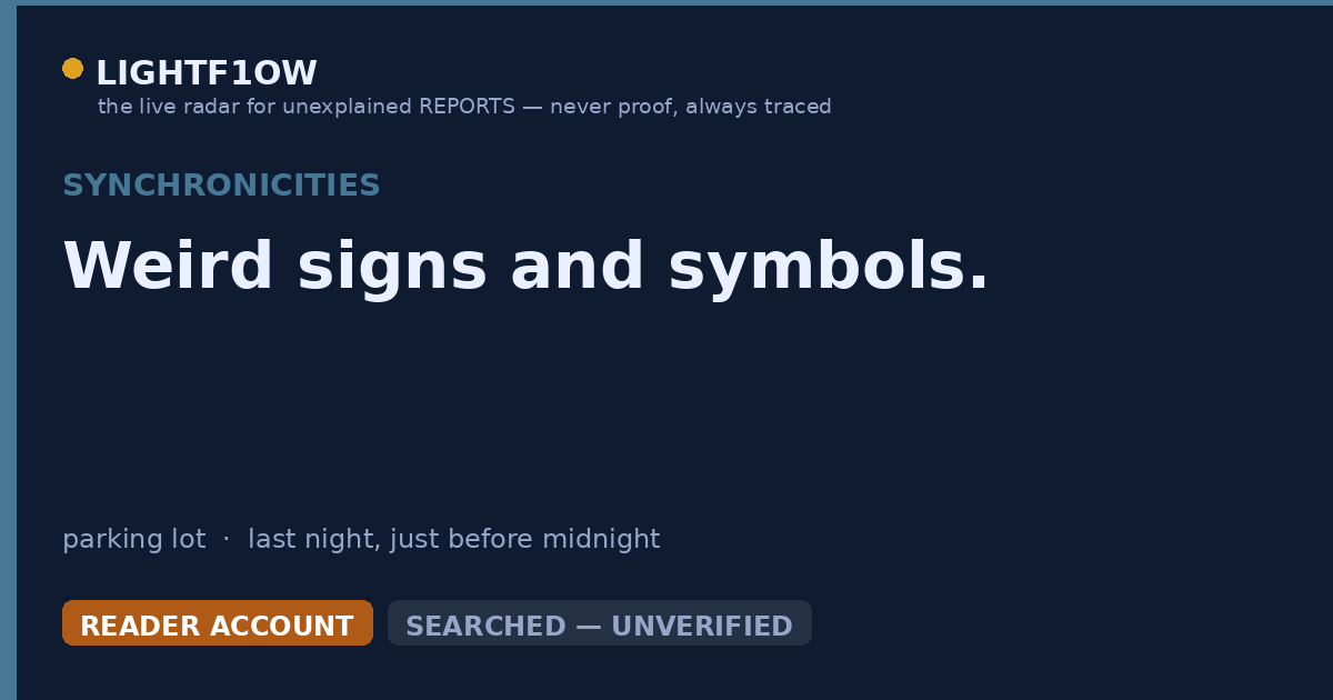 Weird signs and symbols.