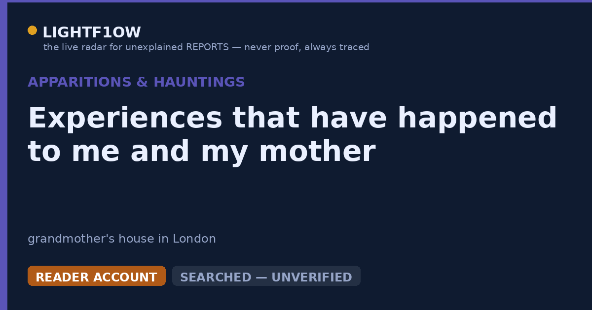 Experiences that have happened to me and my mother