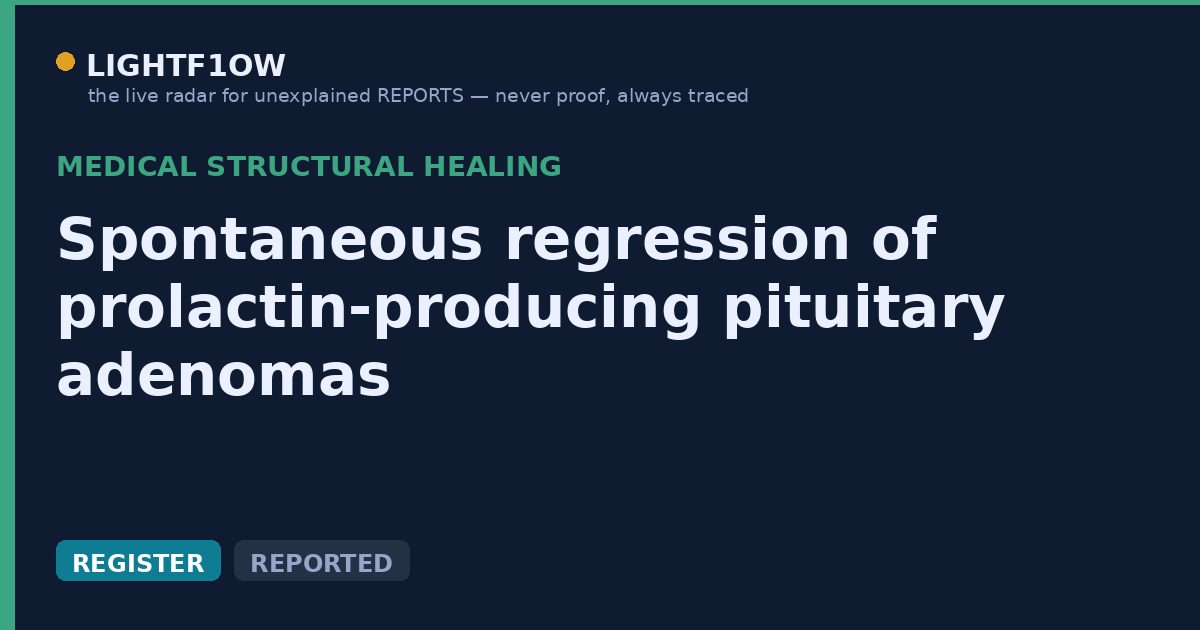 Spontaneous regression of prolactin-producing pituitary adenomas