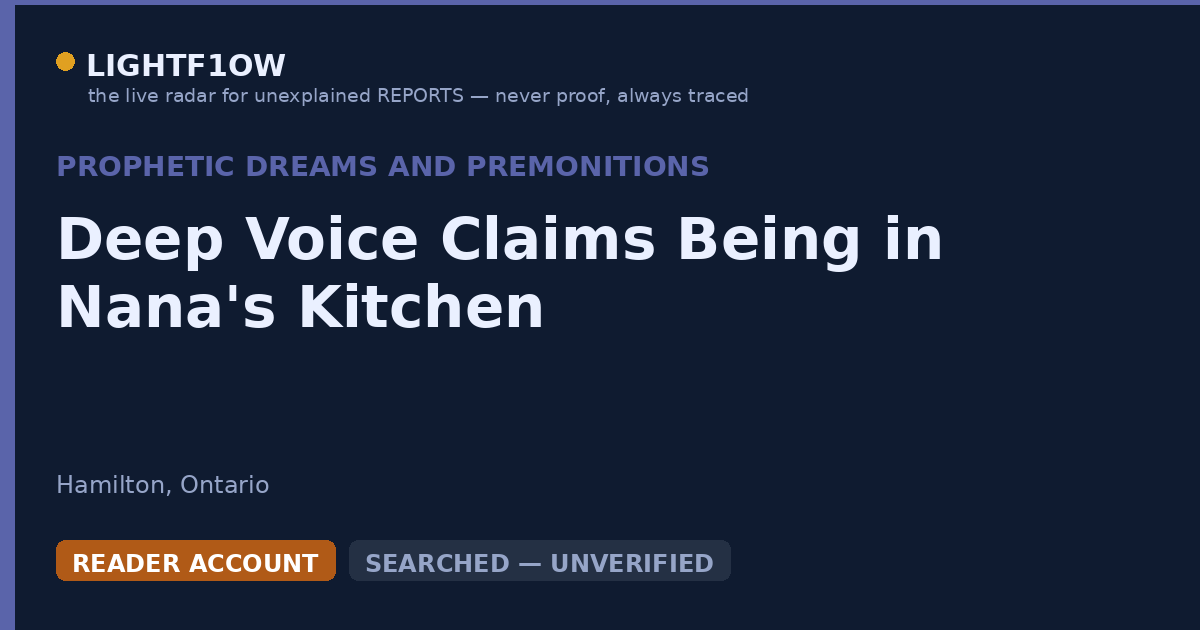 Deep Voice Claims Being in Nana's Kitchen