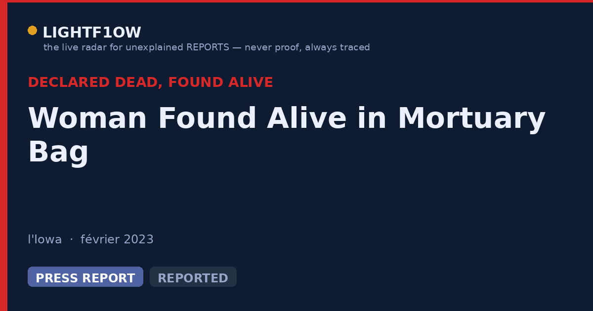 Woman Found Alive in Mortuary Bag