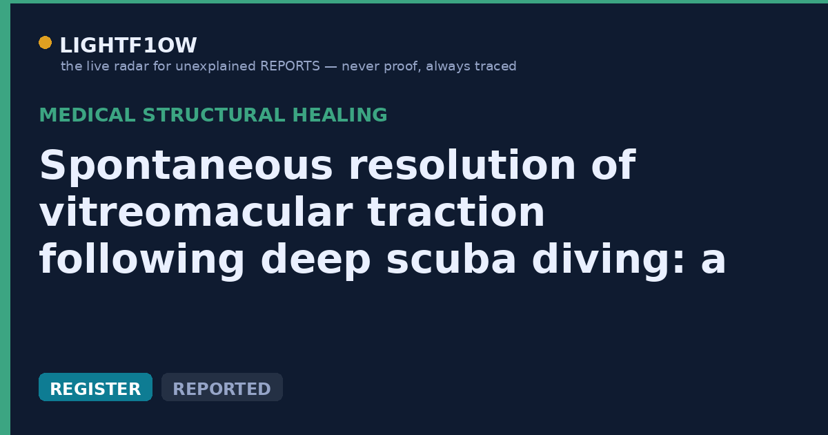 Spontaneous resolution of vitreomacular traction following deep scuba diving: a case report