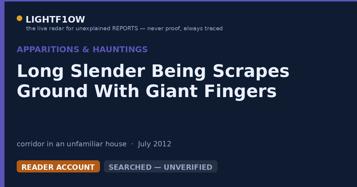 Long Slender Being Scrapes Ground With Giant Fingers