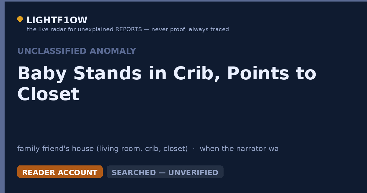 Baby Stands in Crib, Points to Closet