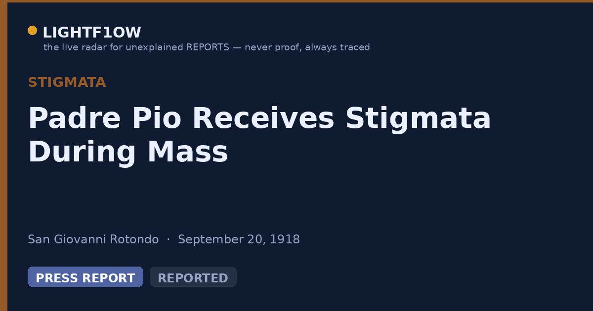 Padre Pio Receives Stigmata During Mass