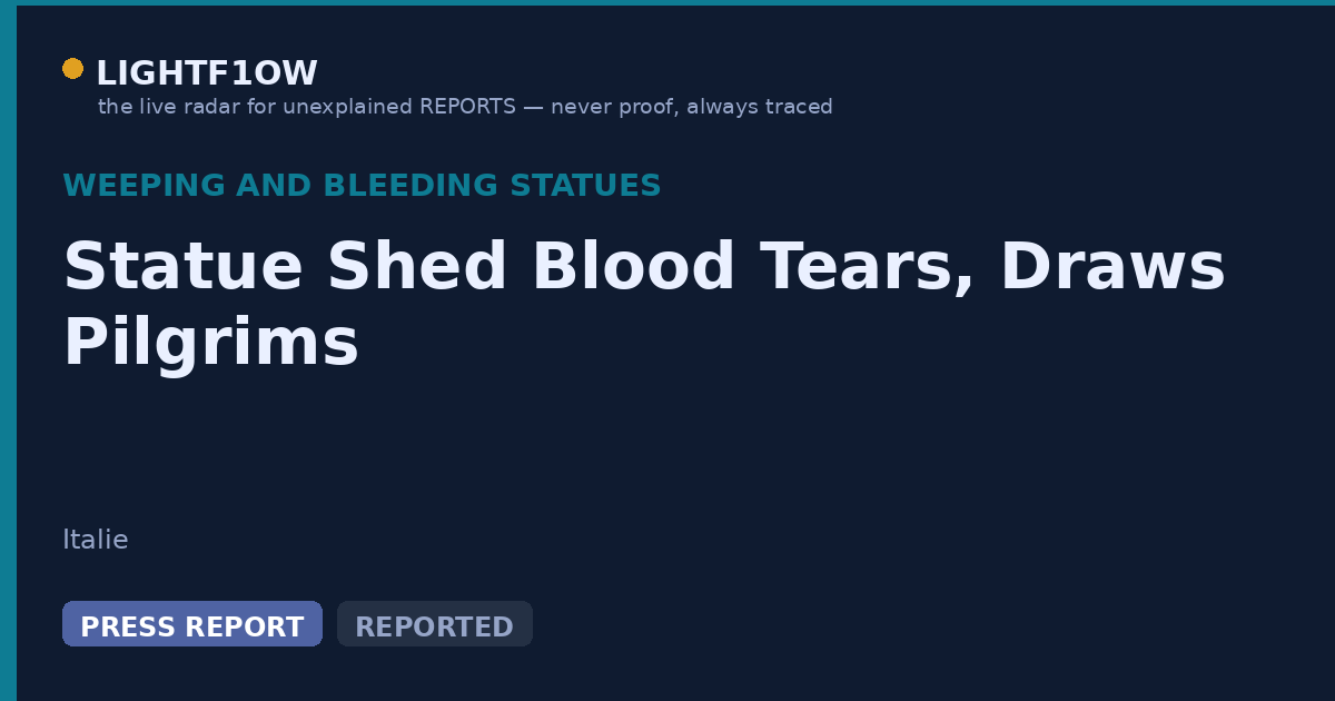 Statue Shed Blood Tears, Draws Pilgrims