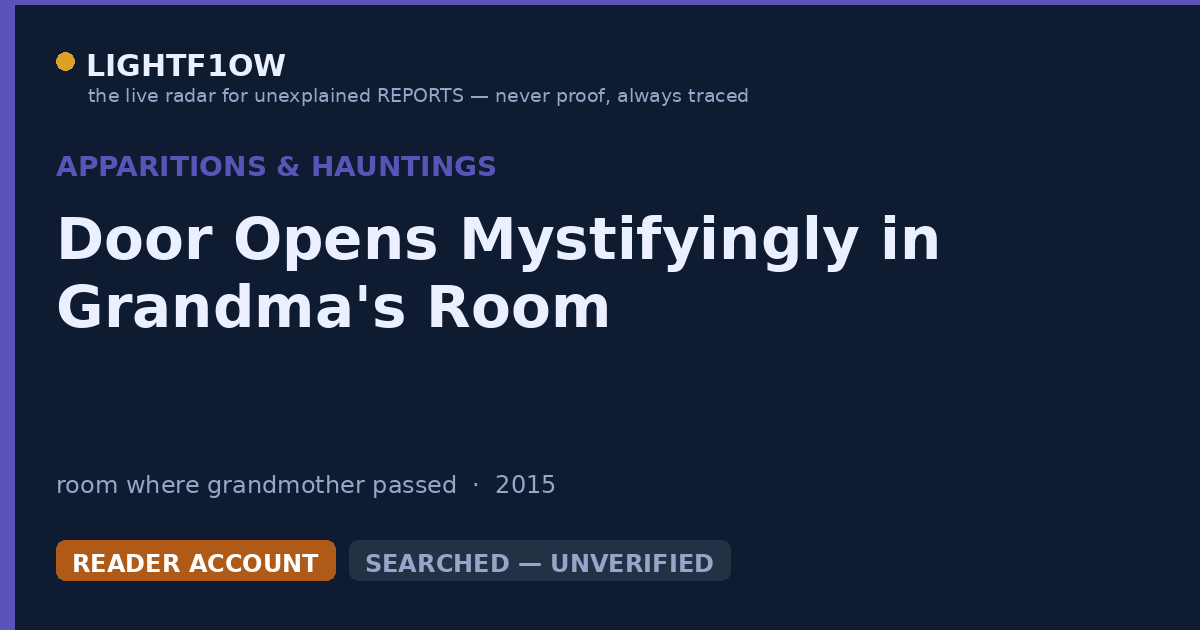Door Opens Mystifyingly in Grandma's Room