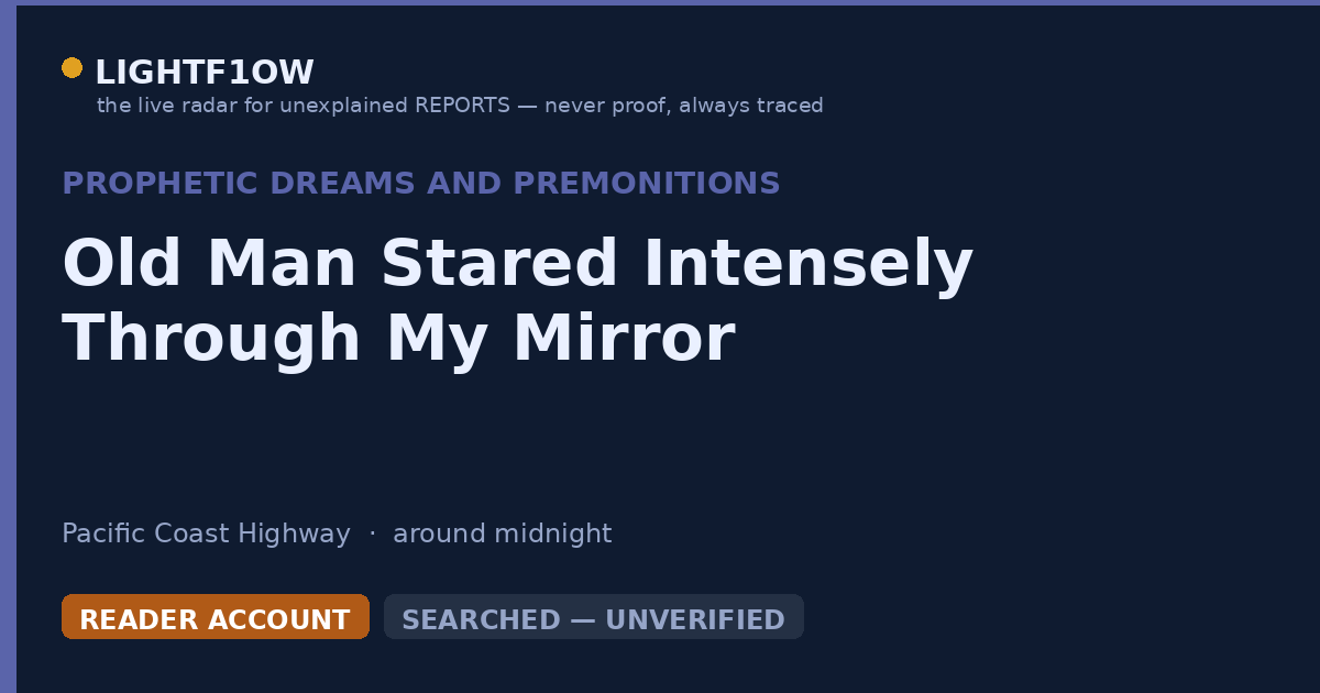 Old Man Stared Intensely Through My Mirror