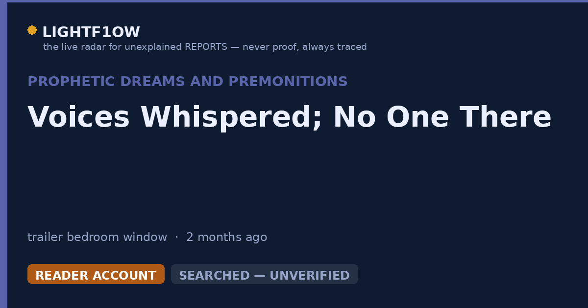 Voices Whispered; No One There