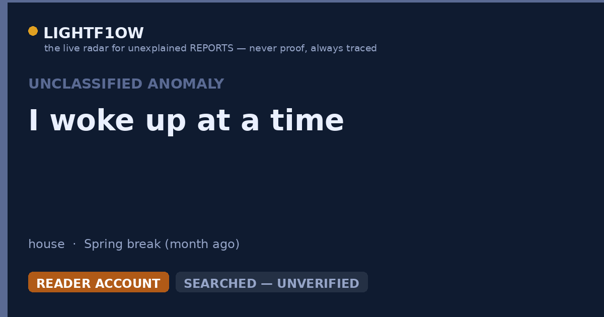 I woke up at a time