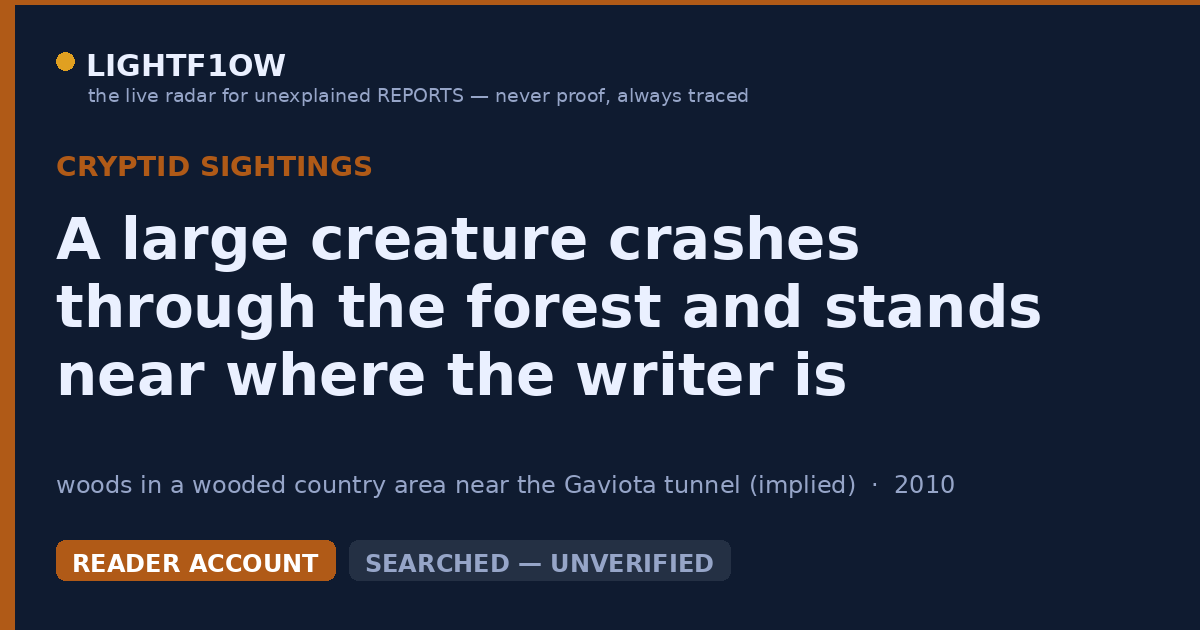 A large creature crashes through the forest and stands near where the writer is unconscious due to hypothermia, then…