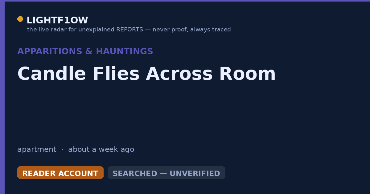 Candle Flies Across Room