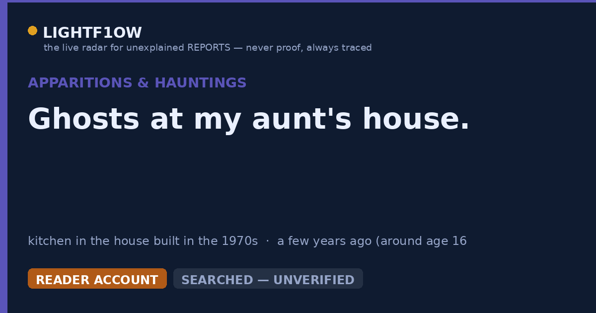 Ghosts at my aunt's house.
