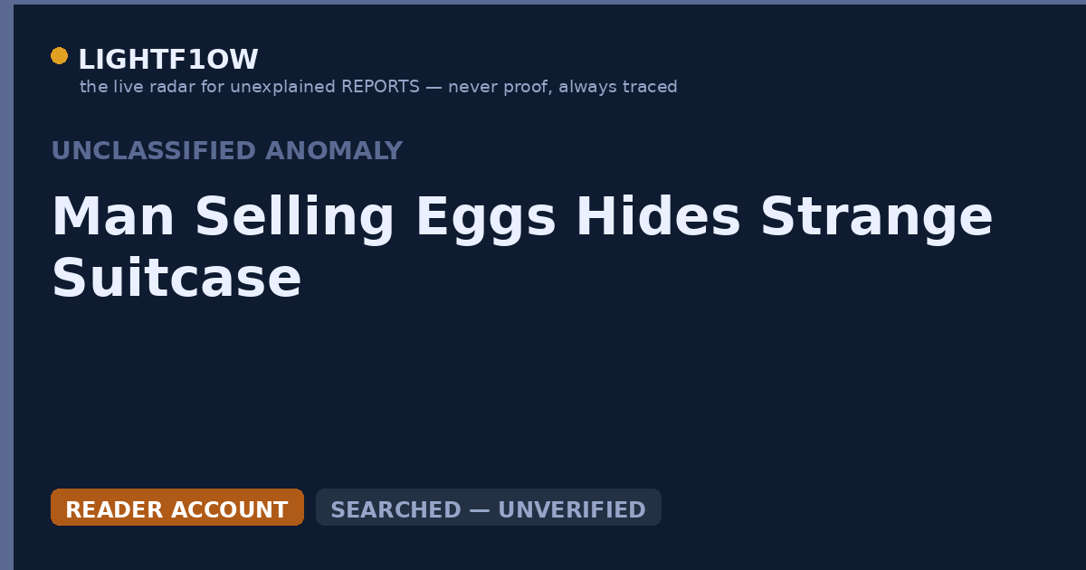 Man Selling Eggs Hides Strange Suitcase