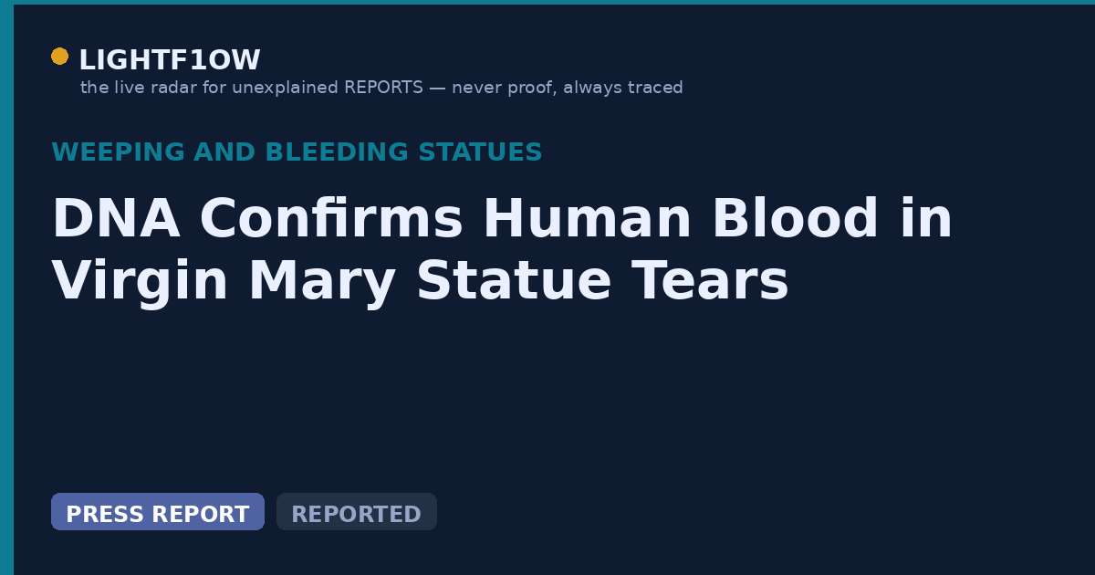 DNA Confirms Human Blood in Virgin Mary Statue Tears
