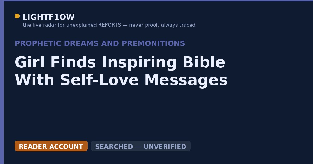Girl Finds Inspiring Bible With Self-Love Messages