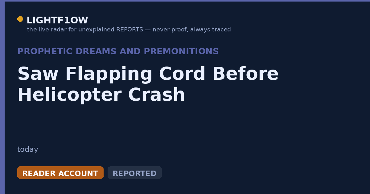 Saw Flapping Cord Before Helicopter Crash