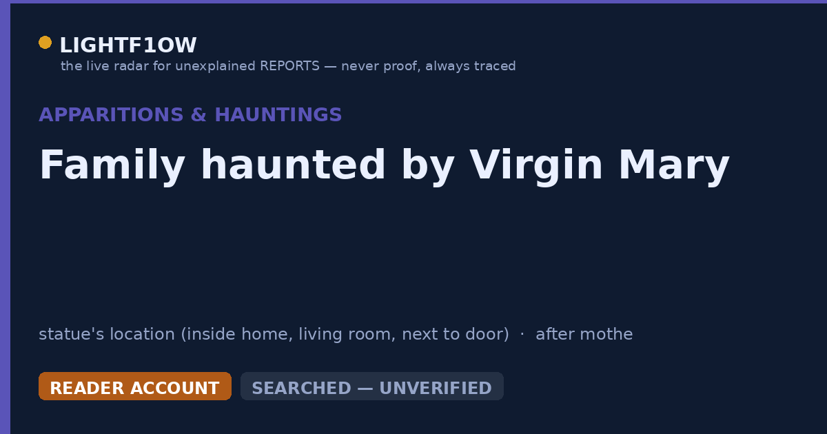 Family haunted by Virgin Mary