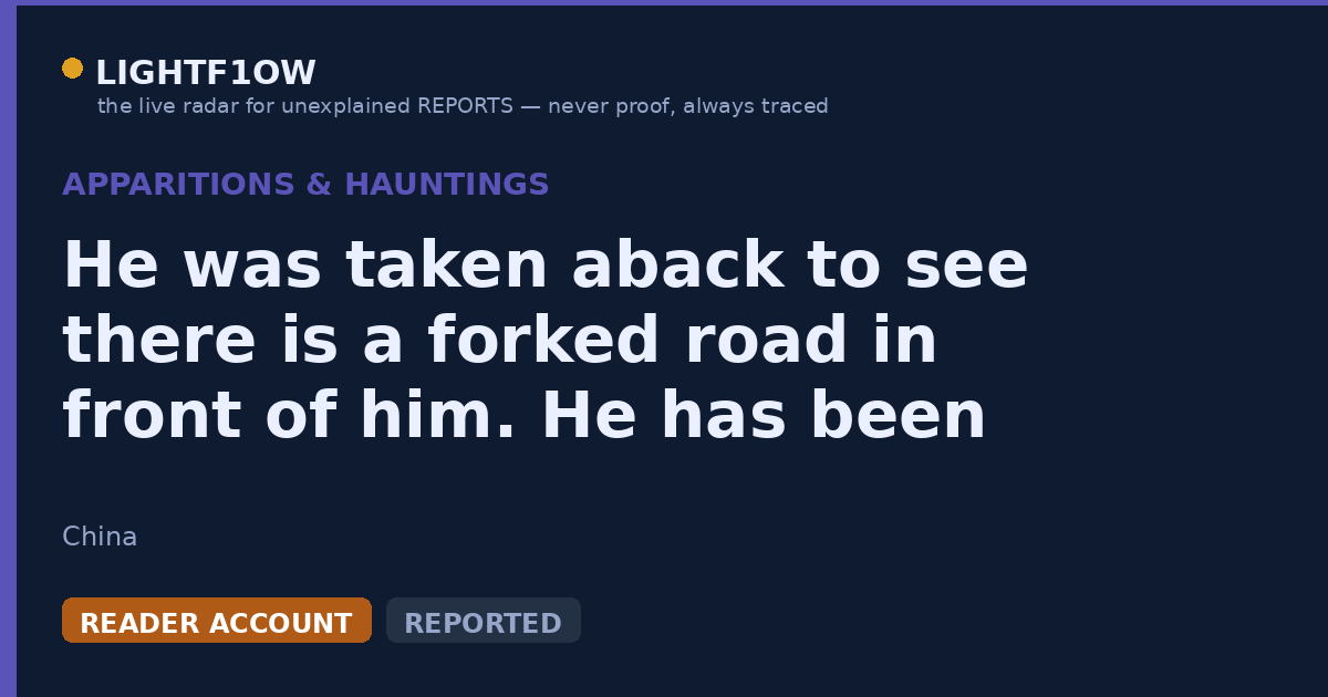 He was taken aback to see there is a forked road in front of him. He has been driving the same way for many times and…