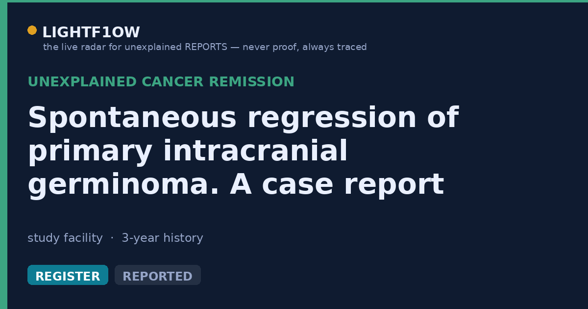 Spontaneous regression of primary intracranial germinoma. A case report