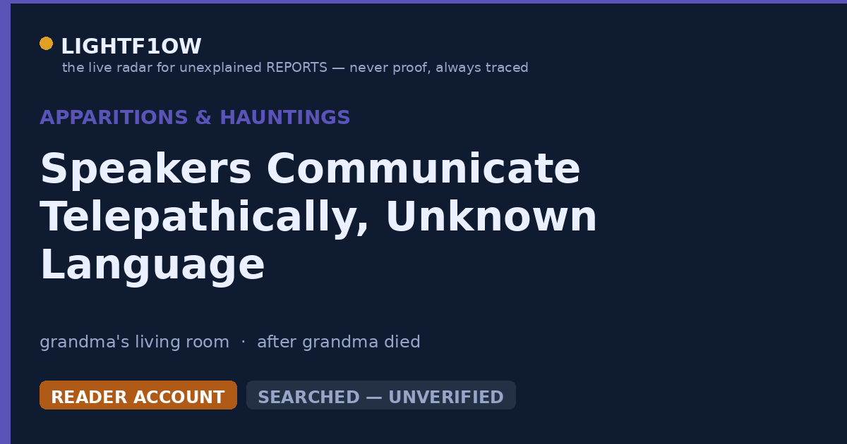 Speakers Communicate Telepathically, Unknown Language