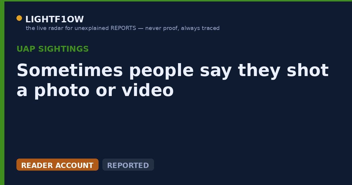 Sometimes people say they shot a photo or video
