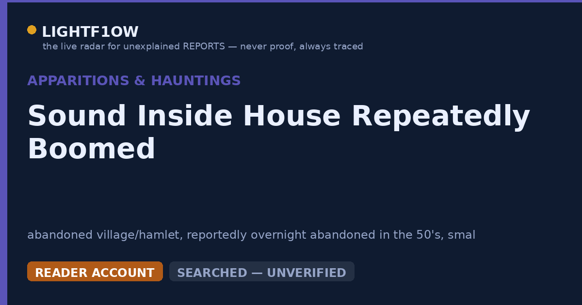 Sound Inside House Repeatedly Boomed