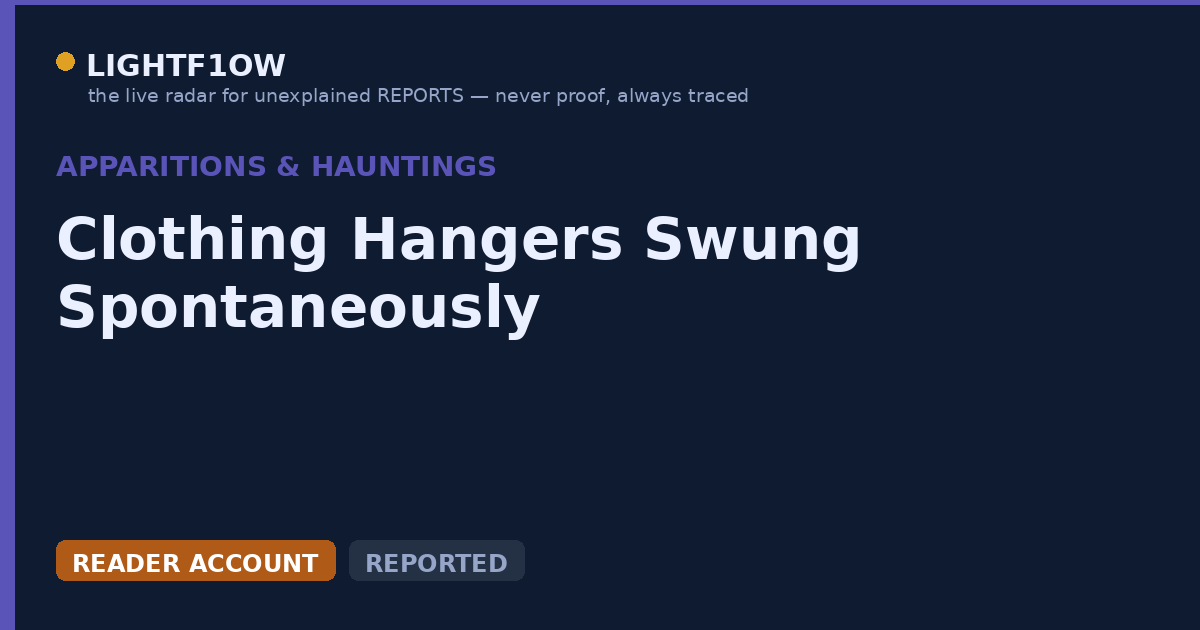 Clothing Hangers Swung Spontaneously