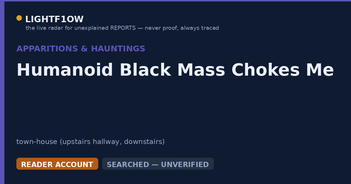 Humanoid Black Mass Chokes Me