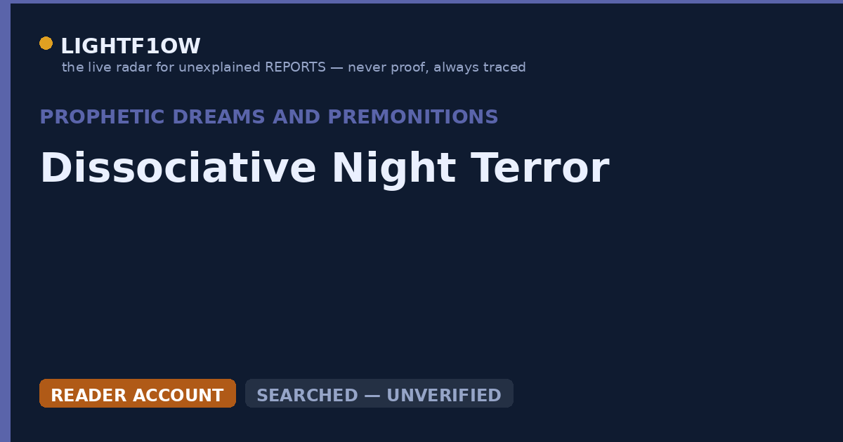 Dissociative Night Terror
