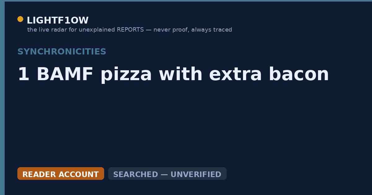 1 BAMF pizza with extra bacon