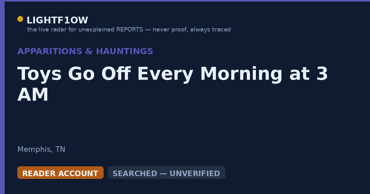 Toys Go Off Every Morning at 3 AM