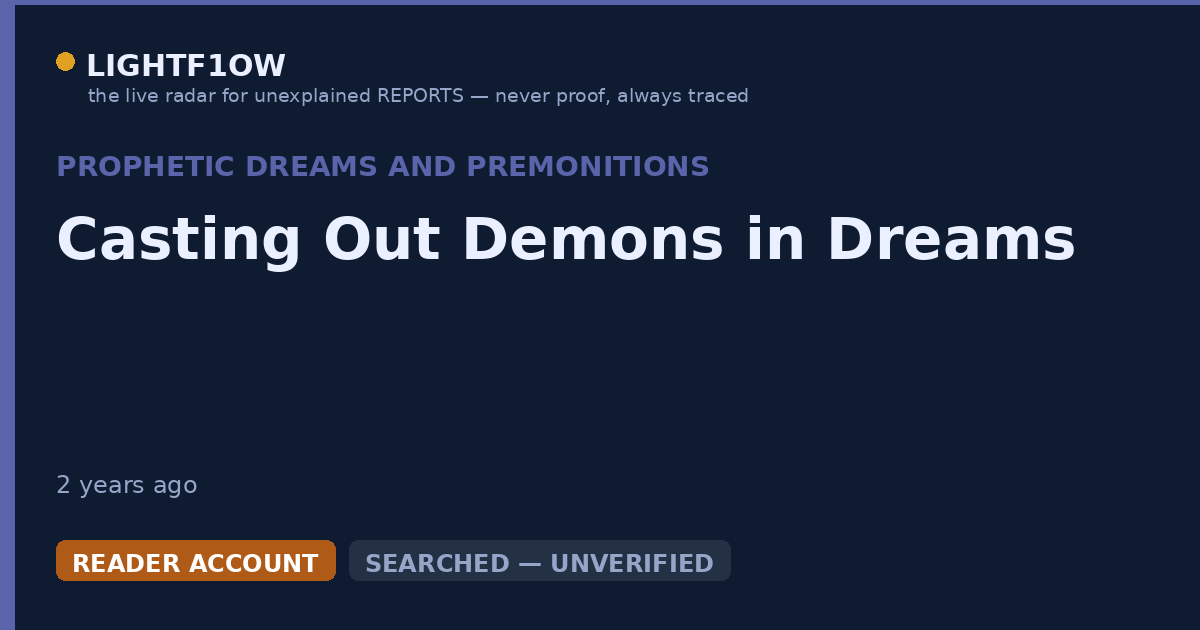 Casting Out Demons in Dreams