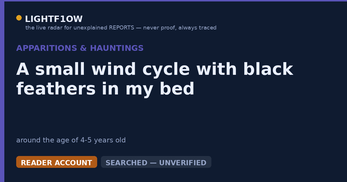 A small wind cycle with black feathers in my bed