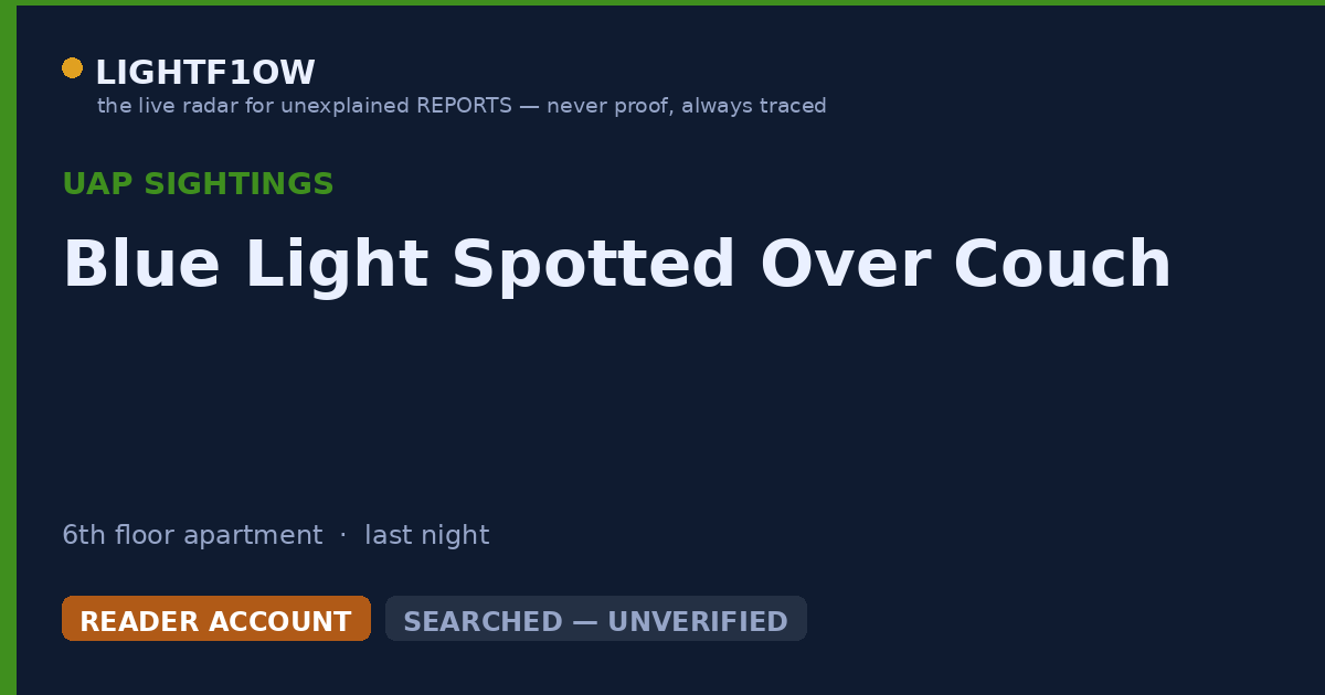 Blue Light Spotted Over Couch