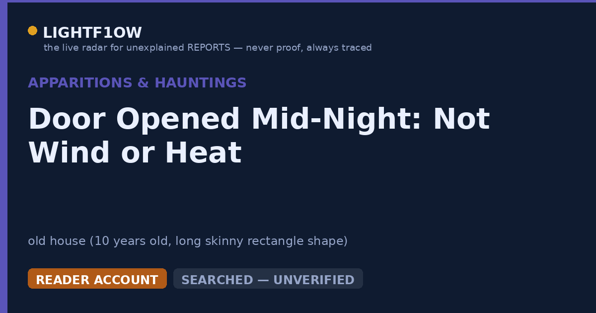 Door Opened Mid-Night: Not Wind or Heat