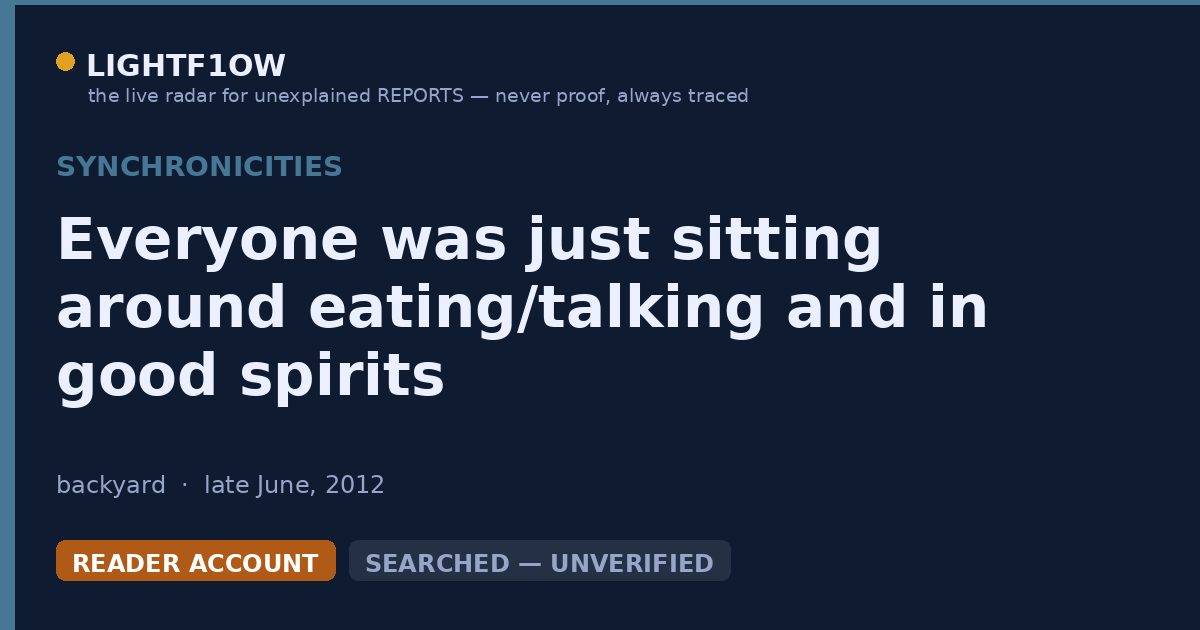 Everyone was just sitting around eating/talking and in good spirits