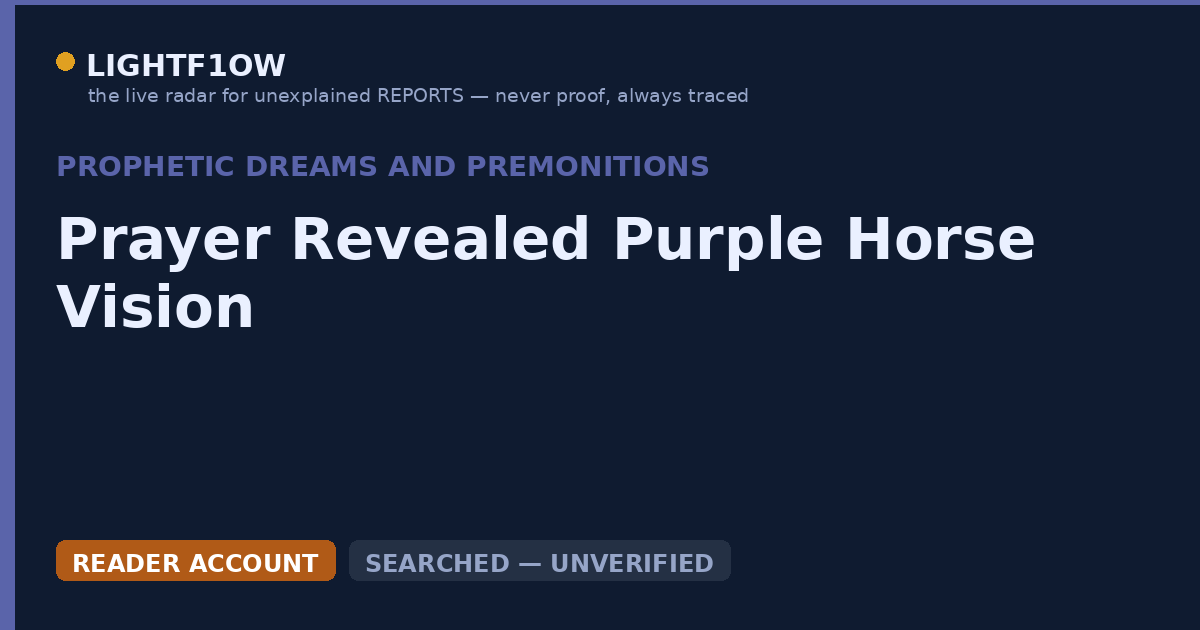 Prayer Revealed Purple Horse Vision