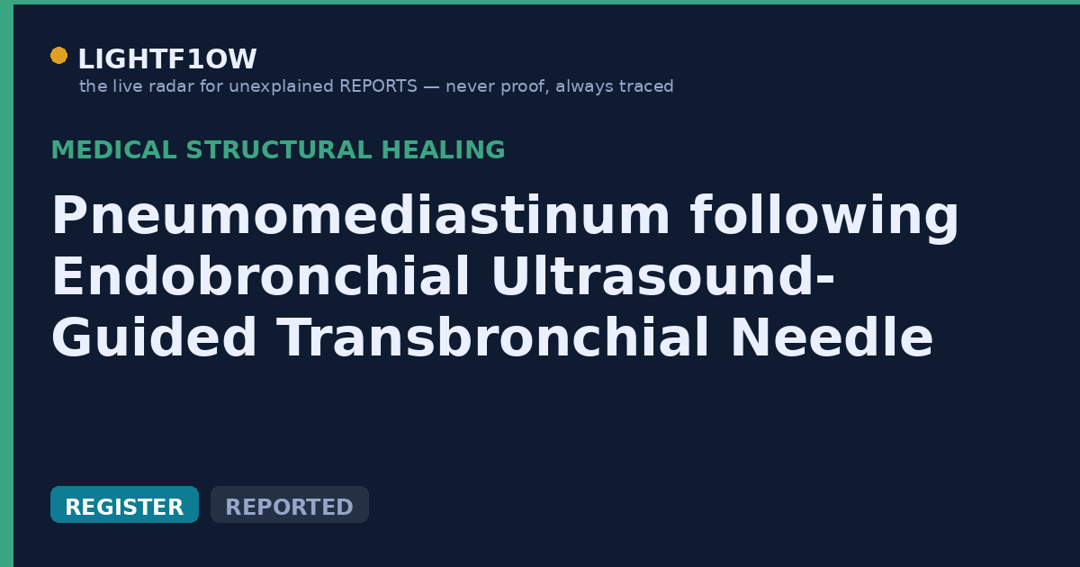 Pneumomediastinum following Endobronchial Ultrasound- Guided Transbronchial Needle Aspiration: A Case Report