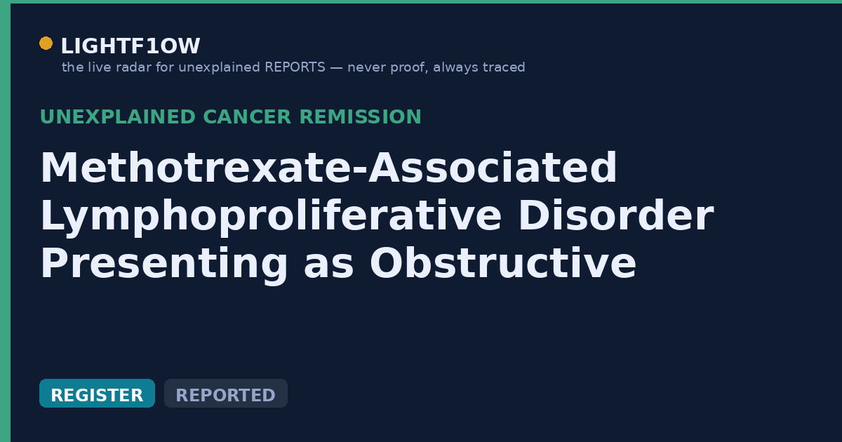 Methotrexate-Associated Lymphoproliferative Disorder Presenting as Obstructive Jaundice Due to Pancreatic Involvement