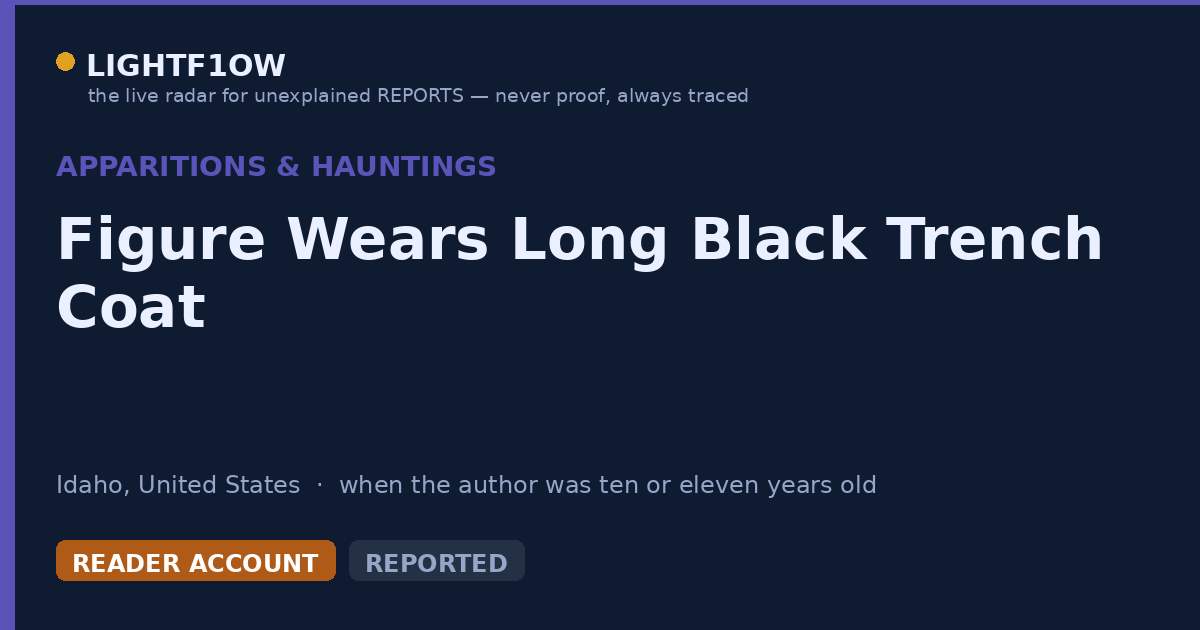 Figure Wears Long Black Trench Coat