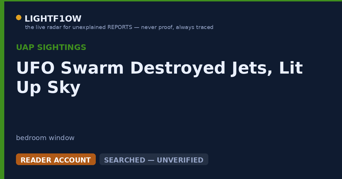 UFO Swarm Destroyed Jets, Lit Up Sky