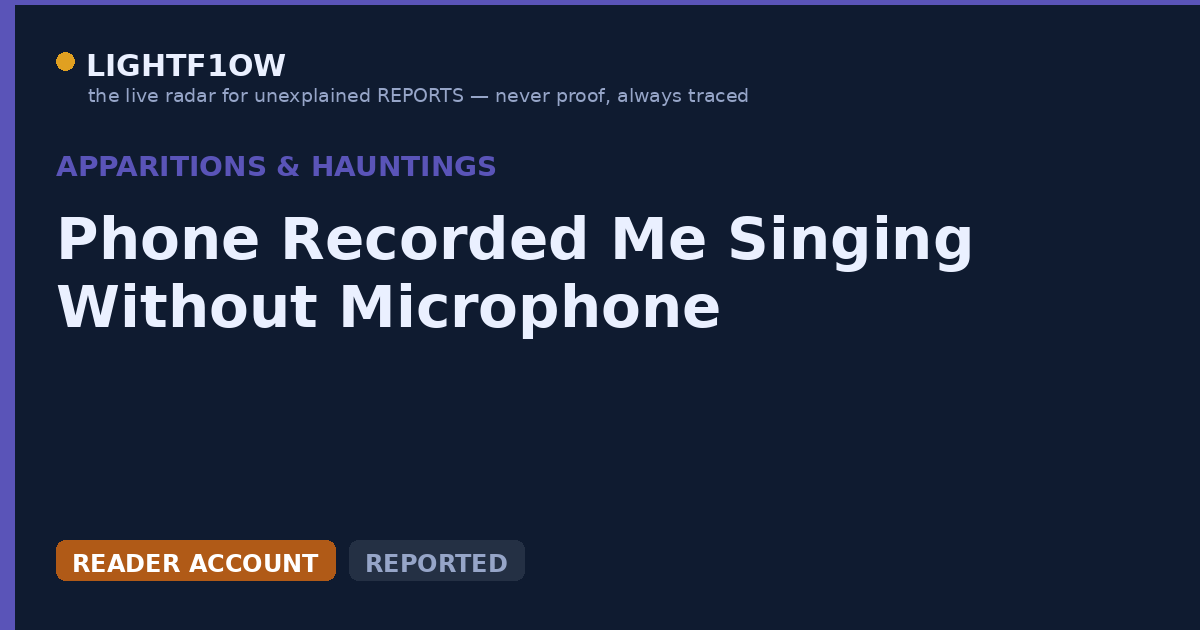 Phone Recorded Me Singing Without Microphone