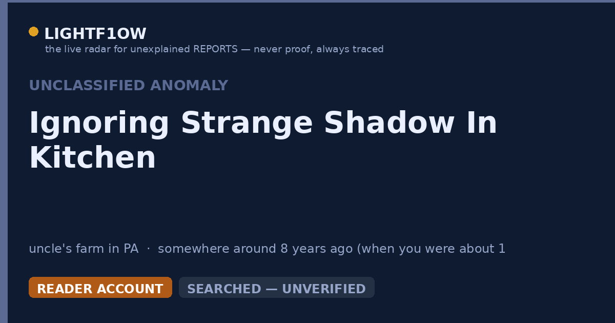 Ignoring Strange Shadow In Kitchen