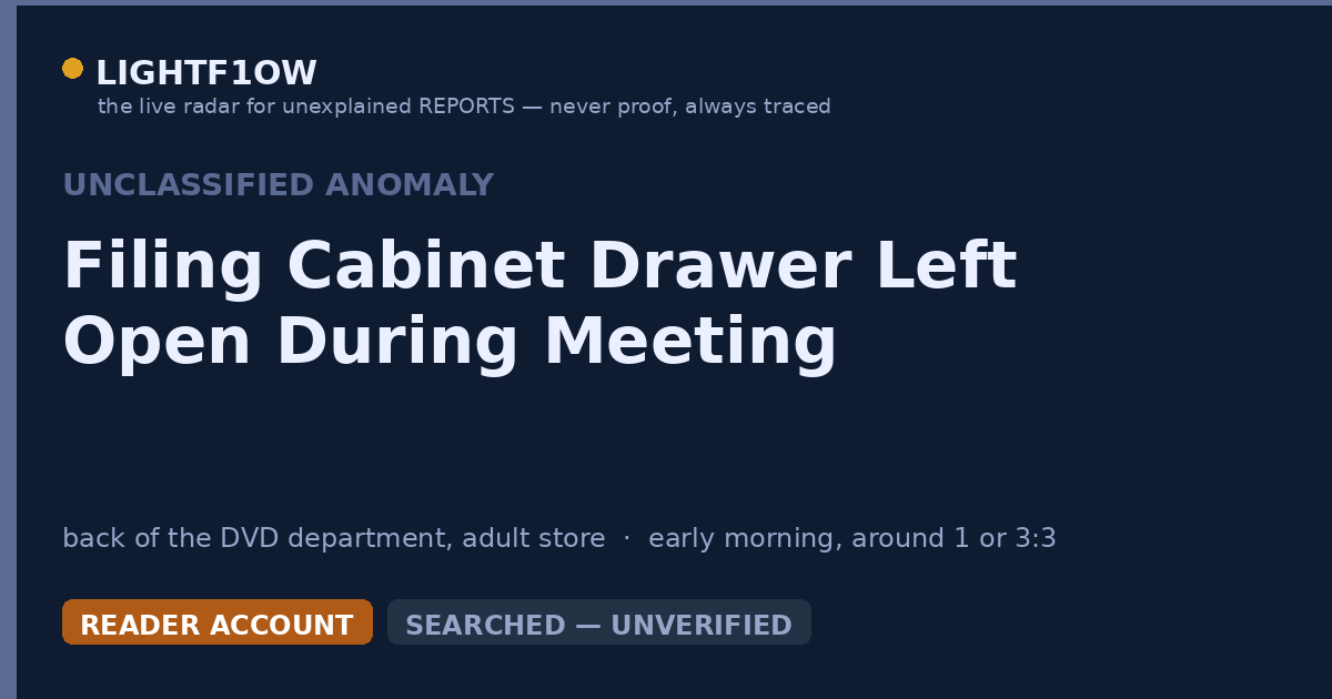 Filing Cabinet Drawer Left Open During Meeting