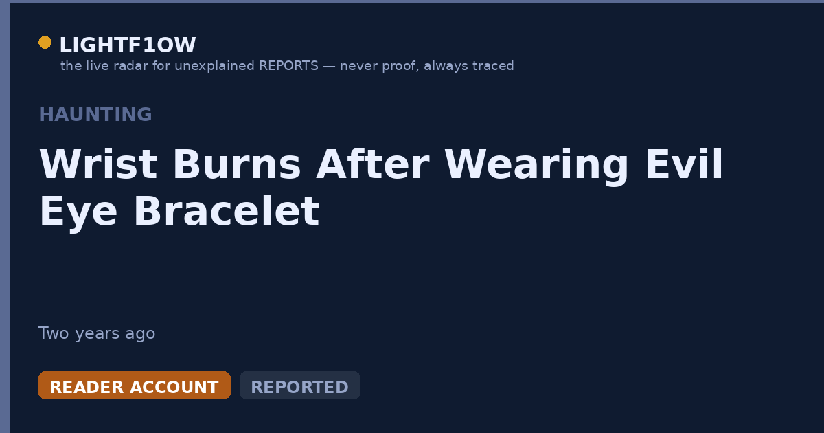 Wrist Burns After Wearing Evil Eye Bracelet